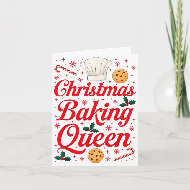 Christmas Baking Queen Funny Xmas Cookie Lover Wom Karte (Vorderseite)