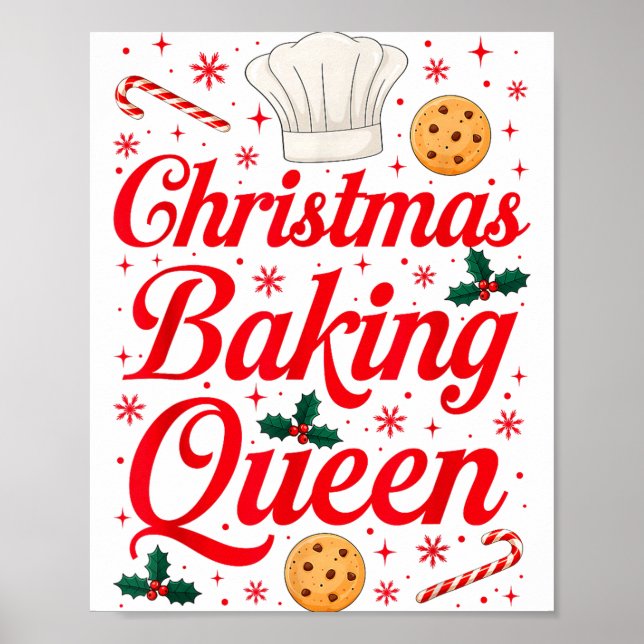 Christmas Baking Queen Funny Xmas Cookie Lover Wom Poster (Vorne)