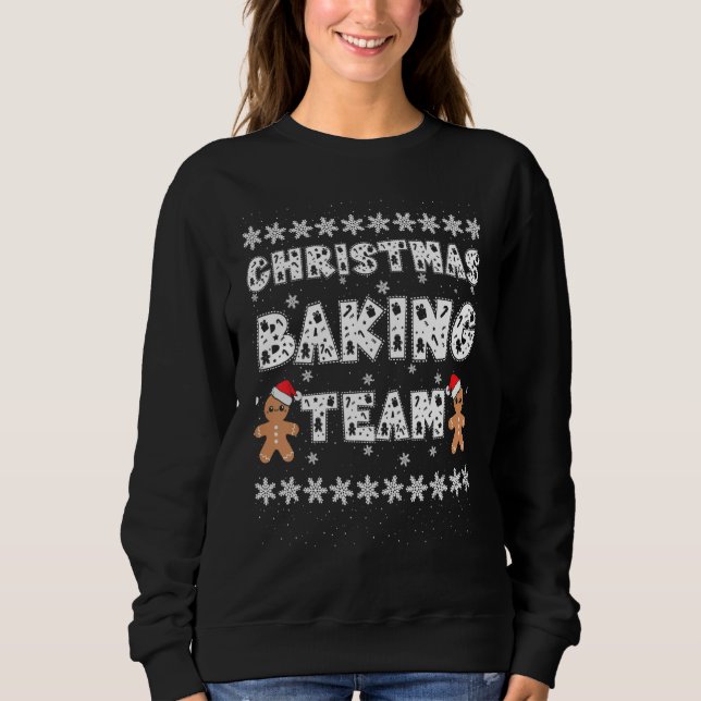 Christmas Baking Team Gingerbread Men With Xmas Ha Sweatshirt (Vorderseite)