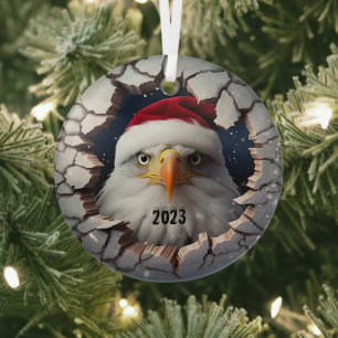 Christmas Bald Eagle Ornament Aus Glas