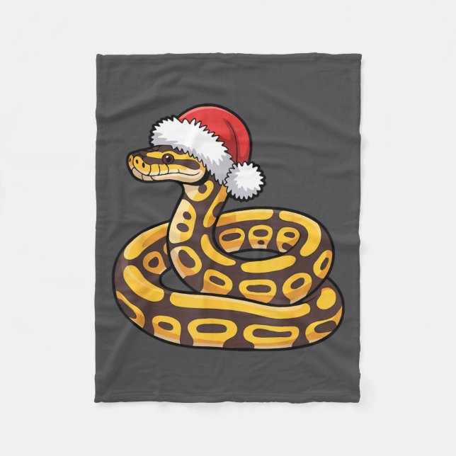 Christmas Ball Python Ugly Xmas Sweater Snake Love Fleecedecke (Vorderseite)