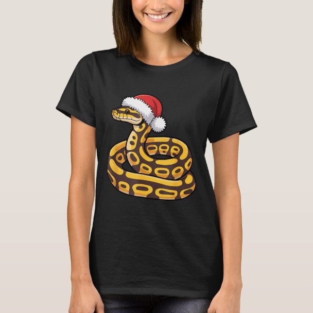 Christmas Ball Python Ugly Xmas Sweater Snake Love T-Shirt (Vorderseite)