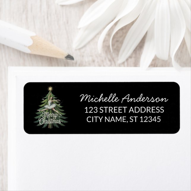 Christmas ballet Ballerina dancer Return Address  (Insitu)