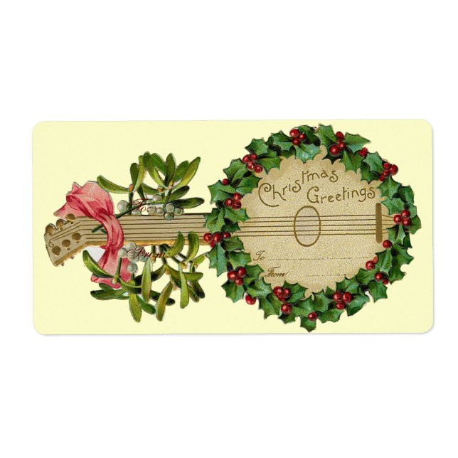 CHRISTMAS BANJO MIT MISTLETOS UND HOLLY BERRIES (Vorne)