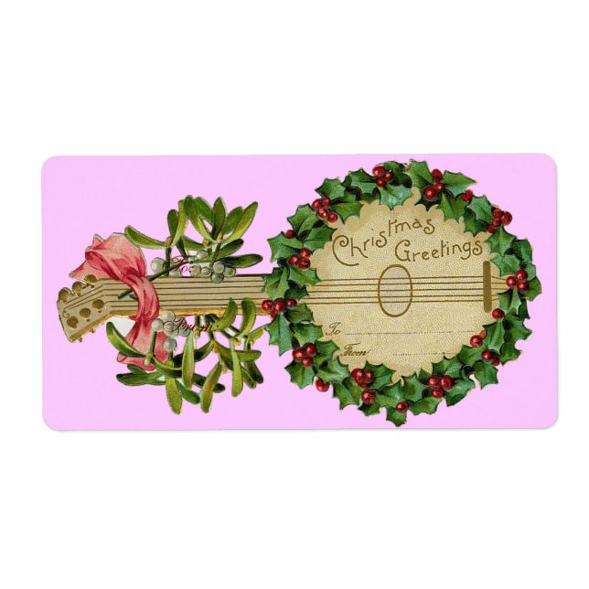 CHRISTMAS BANJO MIT MISTLETOS UND HOLLY BERRIES (Vorne)