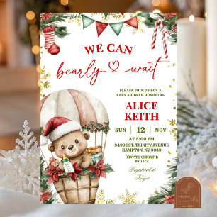Christmas-Bär-Luftballon-Santa-Junge-Baby-Party Einladung