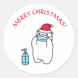 CHRISTMAS BAR MASK AND WEIHNACHTSMANNMÜTZE ROUND S RUNDER AUFKLEBER