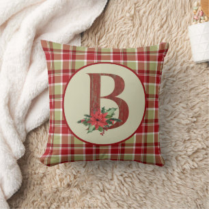 Christmas Barn Wood Letter B Kissen