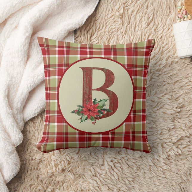 Christmas Barn Wood Letter B Kissen (Decke)