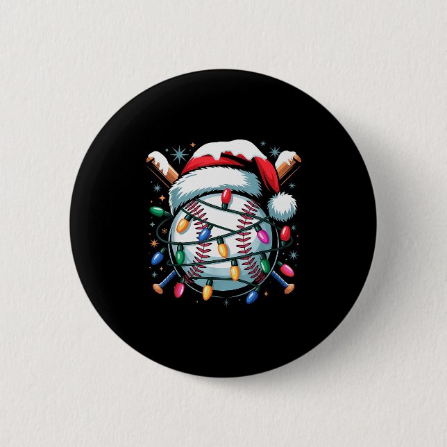 Christmas Baseball Boy Youth Kid Men Santa Hat Xma Button (Vorderseite)