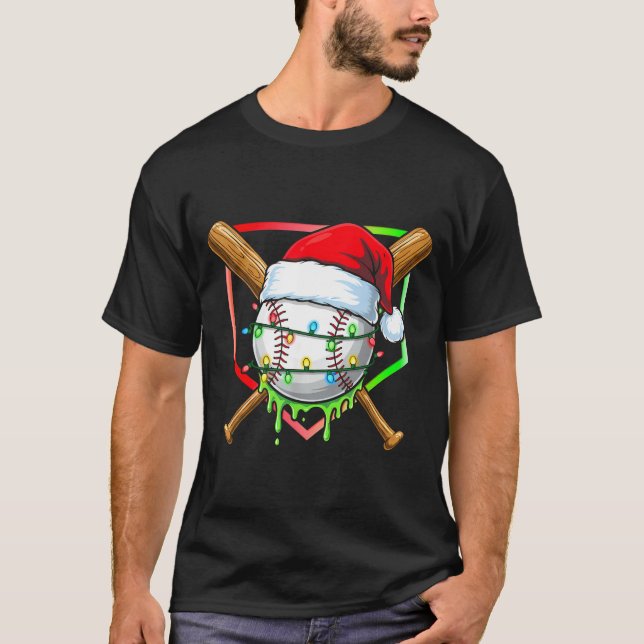 Christmas Baseball Drip Ice Cream Drip Baseball Lo T-Shirt (Vorderseite)