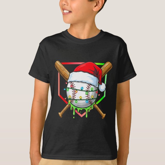 Christmas Baseball Drip Ice Cream Drip Baseball Lo T-Shirt (Vorderseite)