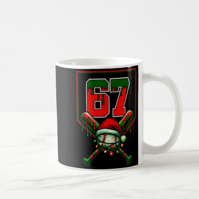 Christmas Baseball Drip Number 67 Player Or 67th B Kaffeetasse (Rechts)
