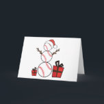 Christmas Baseball Snowman Funny Feiertagskarte<br><div class="desc">TOP-T-SHIRT</div>