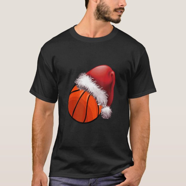 Christmas basketball For Kids Men Ball Santa Pajam T-Shirt (Vorderseite)