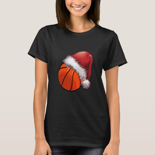 Christmas basketball For Kids Men Ball Santa Pajam T-Shirt (Vorderseite)