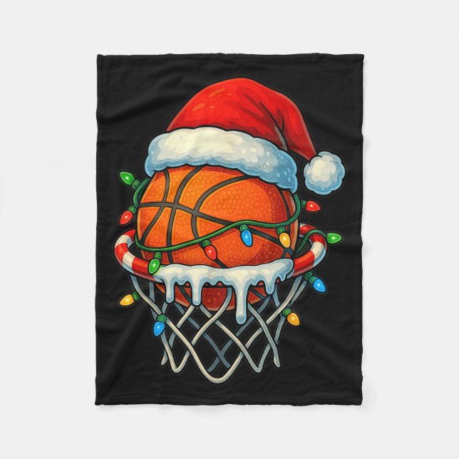 Christmas Basketball Ice Cream Drip For Boys Kids  Fleecedecke (Vorderseite)
