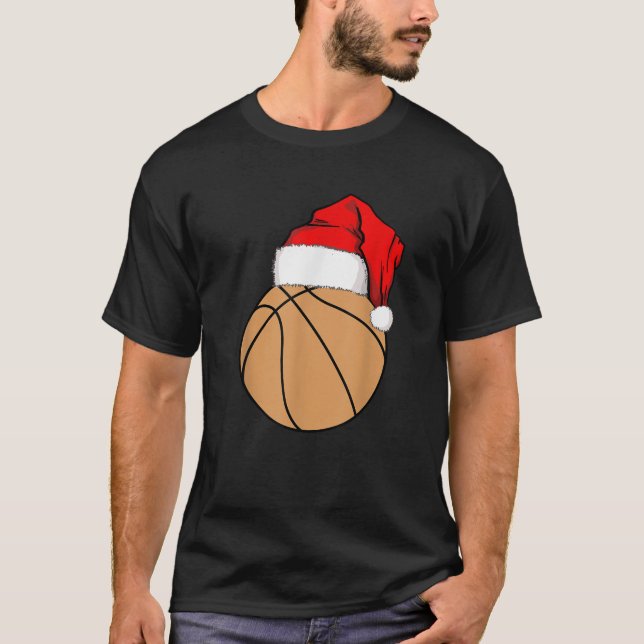 Christmas Basketball Santa  T-Shirt (Vorderseite)