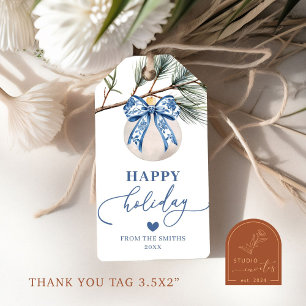 Christmas Bauble Chinoiserie Happy Holiday Tags Geschenkanhänger