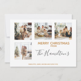 Christmas Bauble Gemustert 4 Foto Personalisiert Feiertagskarte