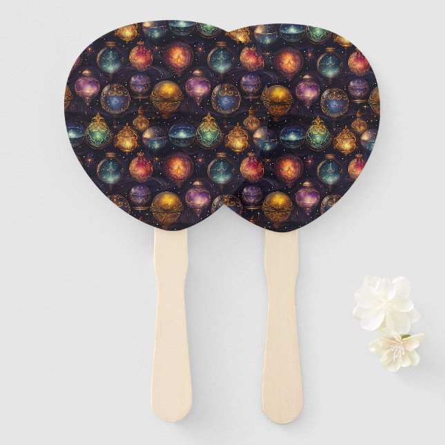 Christmas Baubles Hand Fans Fächer (Vorne und Hinten)