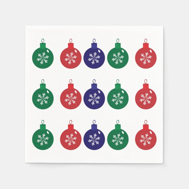 Christmas Baubles Paper Napkin Serviette (Vorderseite)
