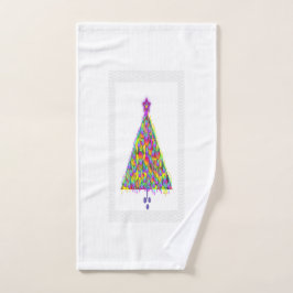 CHRISTMAS BAUM MIT LILA STAR HANDTUCH
