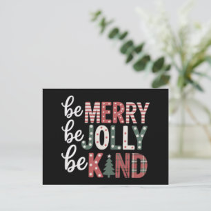 Christmas Be Kind Lehrer Merry Xmas Tree Jolly Feiertagspostkarte