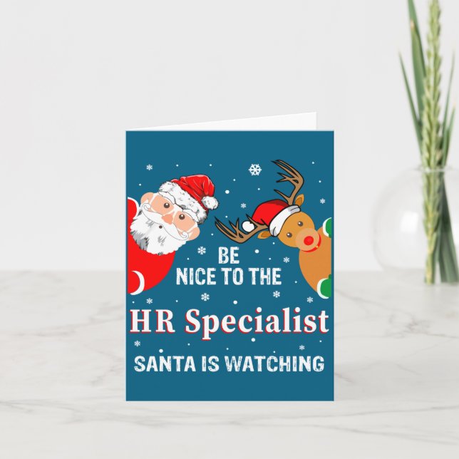 Christmas Be Nice To The Hr Specialist Santa Long  Karte (Vorderseite)