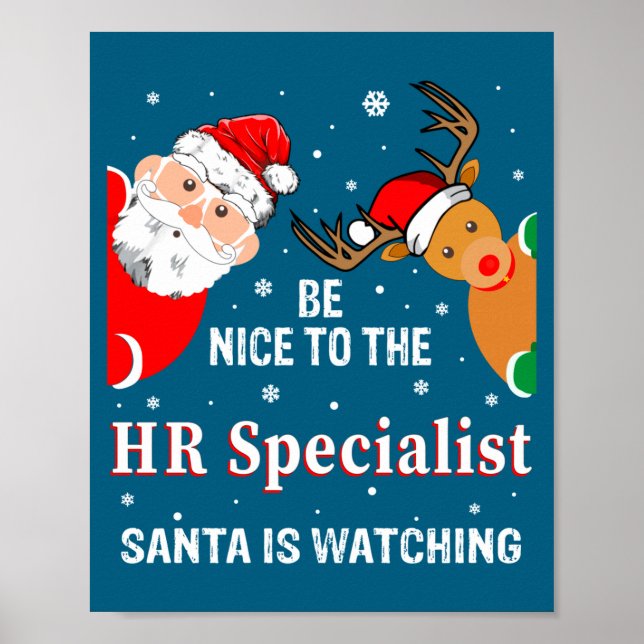 Christmas Be Nice To The Hr Specialist Santa Long  Poster (Vorne)