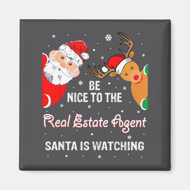 Christmas Be Nice To The Real Estate Agent Santa  Magnet (Vorne)