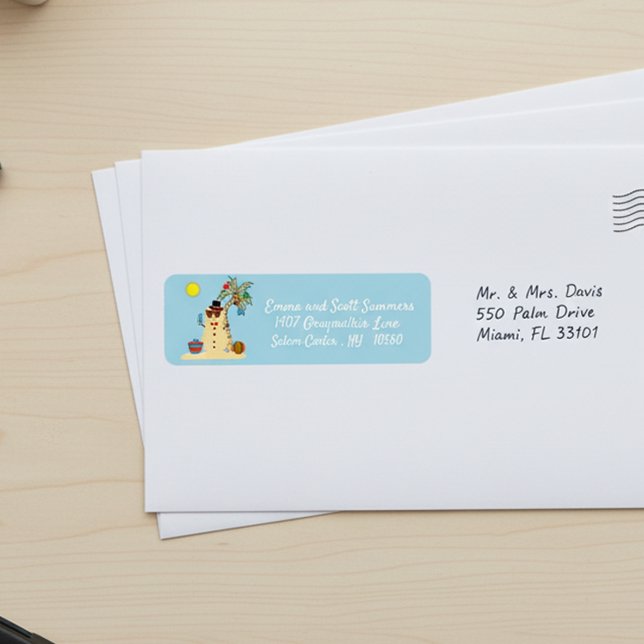 Christmas Beach Tropical Snowman Adresse (Von Creator hochgeladen)