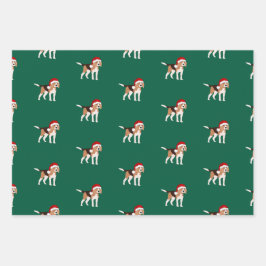 Christmas Beagle Wrapping Paper Sheet Set of 3 Geschenkpapier Set