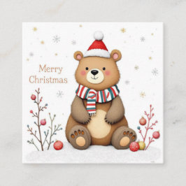 Christmas Bear Quadratische Visitenkarte