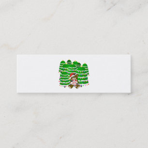 Christmas Bear with JOY Sign and ChristmasTrees Mini Visitenkarte