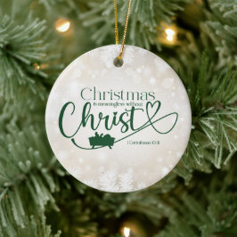 CHRISTMAS BEDEUTSAM OHNE KRISTENGELD KERAMIK ORNAMENT