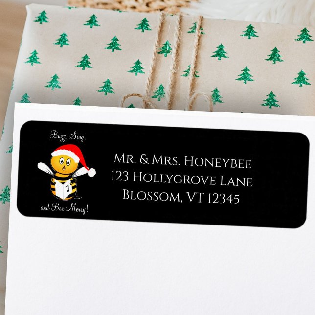 Christmas Bee Singing Bee Merry! Return Address (Von Creator hochgeladen)