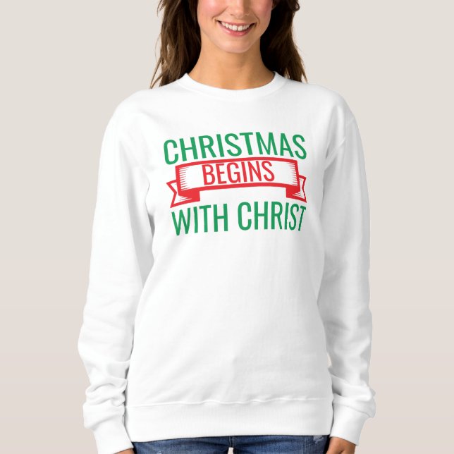 Christmas Begins with Christ-15523 T-Shirt Hoodie (Vorderseite)