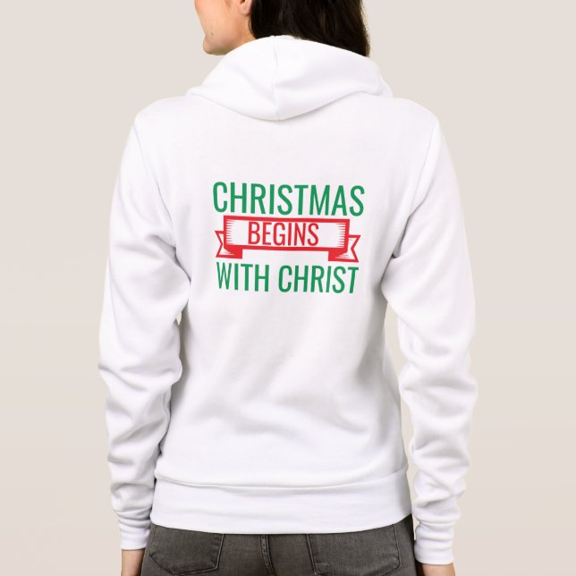 Christmas Begins with Christ-15523 T-Shirt Hoodie (Rückseite)