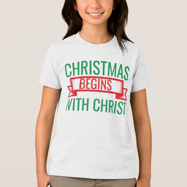 Christmas Begins with Christ-15523 T-Shirt Hoodie Tri-Blend Shirt (Vorderseite)