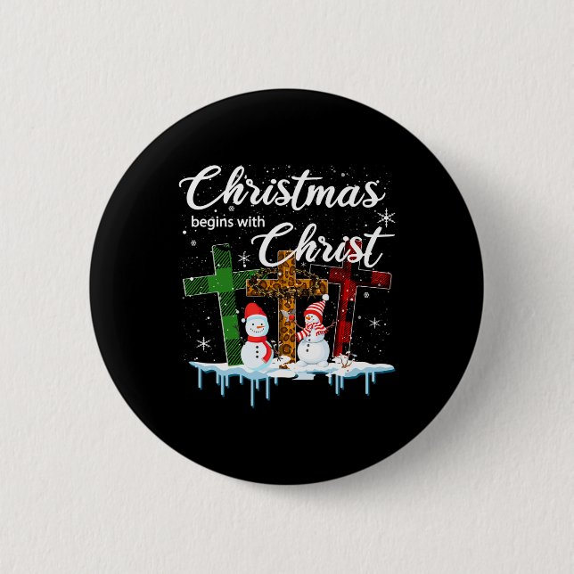 Christmas Begins With Christ Anzug Xmas Ohrts Button (Vorderseite)