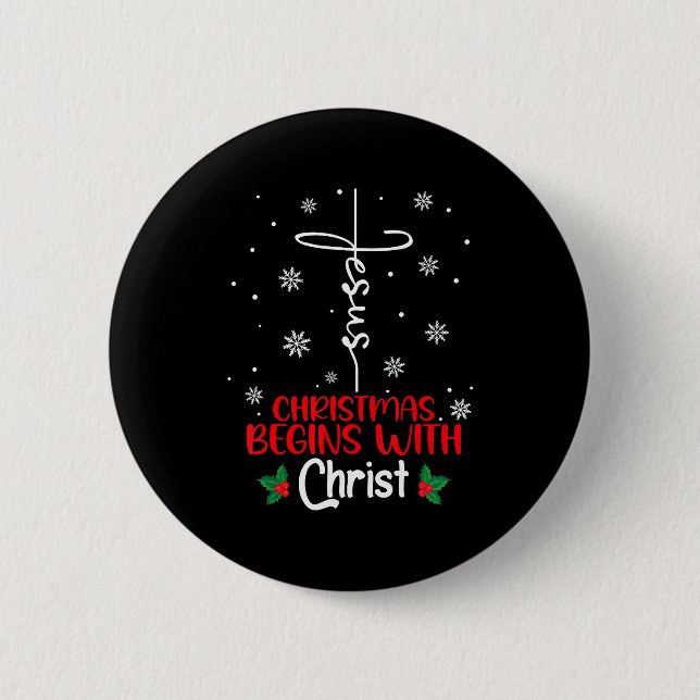 Christmas Begins With Christ Religious Christmas X Button (Vorderseite)