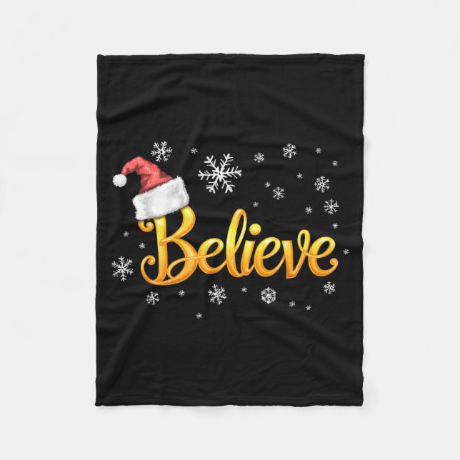 Christmas Believe Santa Claus Believe Christmas  Fleecedecke (Vorderseite)