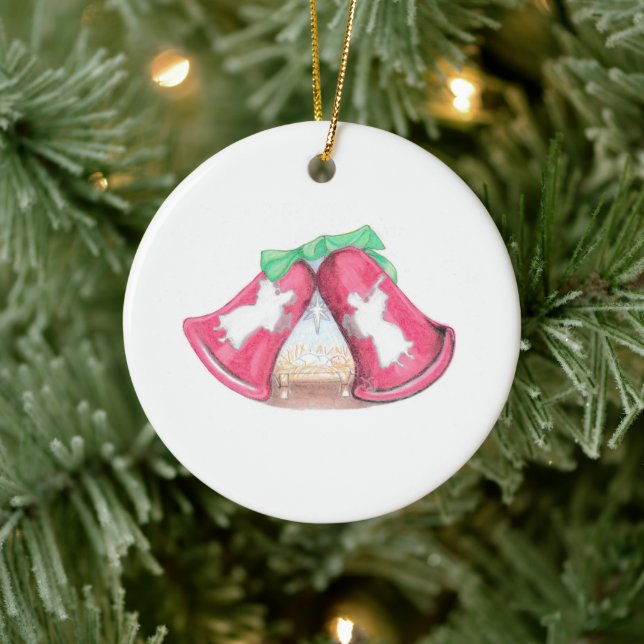 Christmas Bell Creche Keramik Ornament (Baum)
