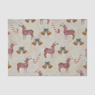 Christmas Bell Deer Candy Cane Tissue Paper Seidenpapier