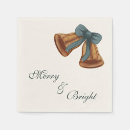 Christmas Bell Merry &Bright Napkin Serviette