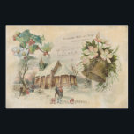 "Christmas Bell" Vintag Geschenkpapier Set<br><div class="desc">"Christmas Bell" ist eine Collage aus Vintagen Bildern, die Impressionen des Weihnachtserlebnisses darstellen. Das Highlight ist eine wunderschöne alte Messingglocke mit dem Aufdruck "Weihnachten". Das Ganze wird durch hübsche weiße Blüten mit rosa und hellgrünem Blattwerk begrenzt. Die Glocke steht vor einer schneebedeckten Landkirche, die alle für den Urlaub beleuchtet ist...</div>