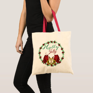 Christmas Bells Wreath Holly Jolly Tragetasche