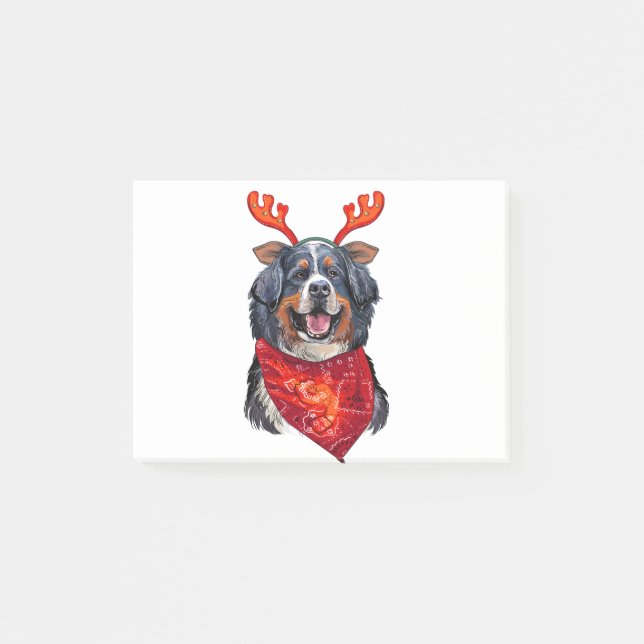 Christmas Bernese Mountain Dog Post-it Klebezettel (Vorderseite)