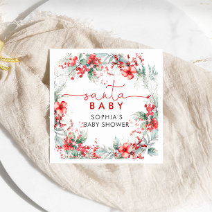 Christmas Berry Baby Shower Napkins Serviette